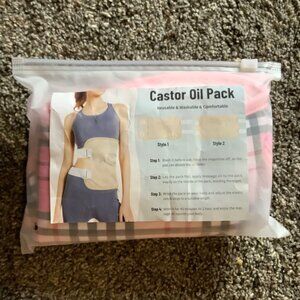 Castor Oil Pack Wrap Pink Plaid Set Reusable Washable & Comfortable Hook Loop